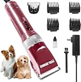 Sunifier Professional Dog Grooming Clippers for Thick Coat - Dog Hair Trimmer for Grooming- Sheep Shears for Thick Hair – Pet Grooming Clippers for Dogs, Cats, Sheeps, Horse (Rose Gold)