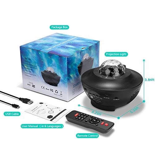 Lampada Proiettore Stelle, Luce Notturna Bambini con 21 Modalità, LED Lampada Musicale Romantica Cielo Stellato, con Telecomando, Timer, Altoparlante, Bluetooth, Regalo per Adulto, Bambini - Image 8