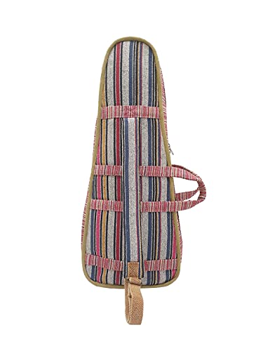 Image of The House of tara Modern Ukulele Bag | Ethnic Handloom Fabric Bag for Concerts | Multicolor | with External Zipper Pocket | Waterproof Padded Case | for Men and Women | Multicolor5