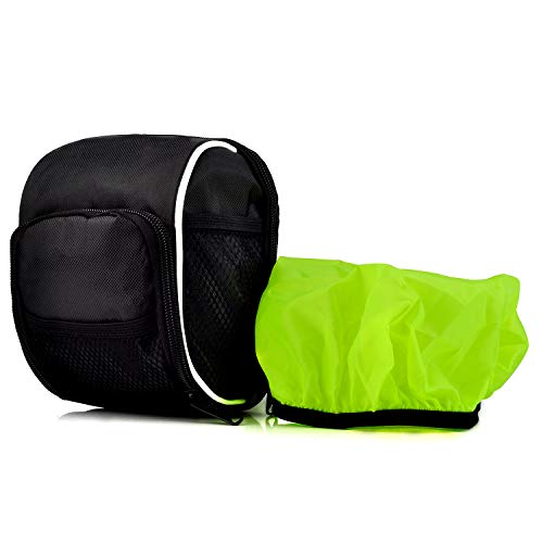 BOBILIFE Bike Front Handlebar Bag - Cycling Bicycle Handlebar Front Frame Tube Bag Pouch with Rainproof Cover for Mountain Bike, Road Bike and Scooters