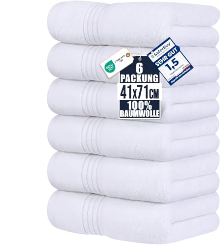 Utopia Towels Premium Handtücher, 41 x 71 cm, 6er-Pack, Weiß