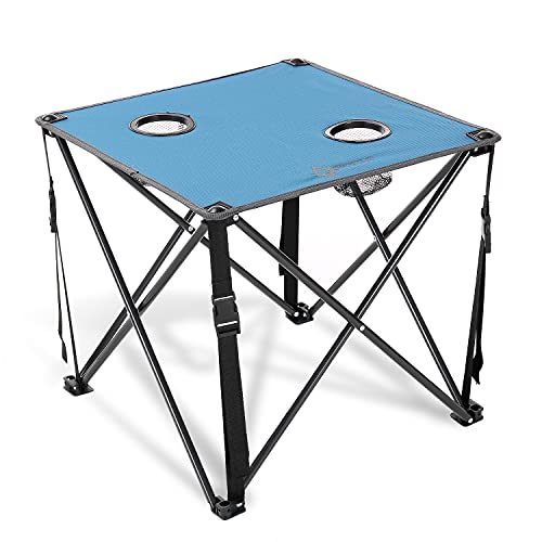 ARROWHEAD OUTDOOR 26” (66cm) Portable Camping Folding Table, 2 Cup Holders, Square, Carrying Case, Steel Frame, High-Grade 600D Canvas by ARROWHEAD OUTDOOR - Used condition - US$31.14