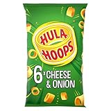 Hula Hoops - CHEESE & ONION Multipack 6 x 24g Bags - Deliciously Crunchy Potato Rings - Completely free from artificial flavours, colours and MSG, Suitable for Vegetarians.