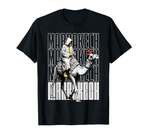 Marrakech Camel Sunset Morocco Flag Marrakesh Lovers T-Shirt