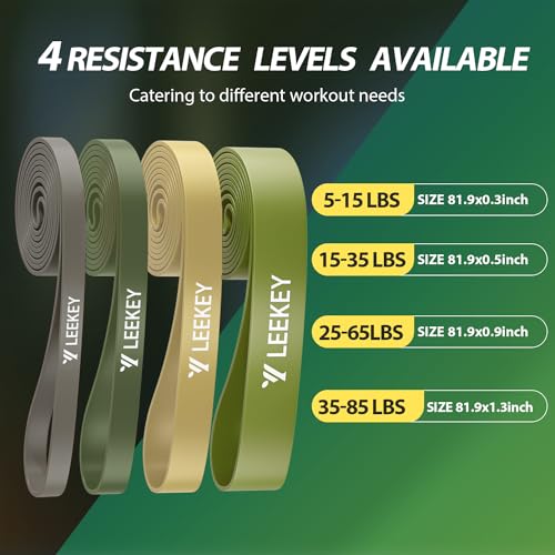 image for LEEKEY Resistance Bands, Exercise Bands Pull Up Assist Bands - Workout