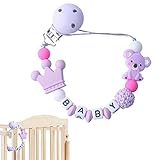 ✬【Múltiples usos】Este clip para chupete con nombre personalizado es compatible con casi todos los chupetes, alimentadores y chupetes y tiene una amplia gama de aplicaciones para bebés y niñas.