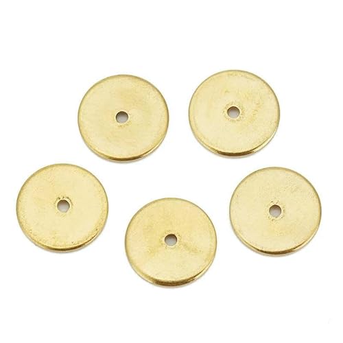 QPFNEI 30pcs Never Fade Stainless Steel Thin Spacer Beads 4 5 6 8 10 mm Round Flat Beads For DIY Necklace Supplies Jewelry Making-gold-8mm