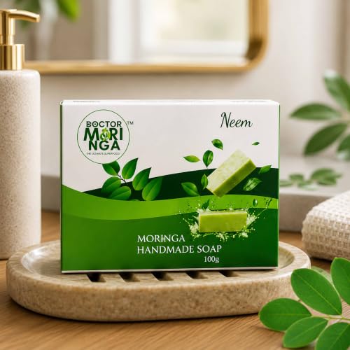 Image of Herbal Handmade Bathing Soap 100gm (1 Piece) | Neem Soap for Deep Cleansing | Removes Dirt & Impurities | No Mineral Oils | Suitable for All Skin Types