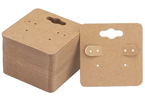 joycraft 100Pcs Earring Display Holder Cards, 2 Inch Brown Earring Hanging Cards, Blank Kraft Paper Jewelry Tags with 6 Holes for Selling, Jewelry DIY Crafts, Retail by joycraft - Used condition - US$6.51