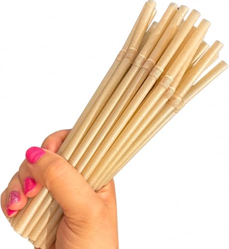 50 Pack Sugarcane Bendy Straws – Flexible Natural Colour Drinking Straws for Smoothies, Milkshakes, Juice, Parties, Kids, Travel, Home, Bars, Events – Reusable Straws for Daily Use and Entertaining