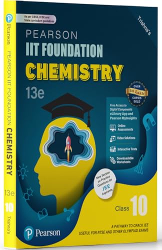 Image of Pearson IIT Foundation'25 Class 10 Physics Chemistry Mathematics (set of 3) | For JEE, NTSE & Olympiad Exams | JEE Practice Questions| Free Access to ... Solutions & Interactive Tests | 13th Edition