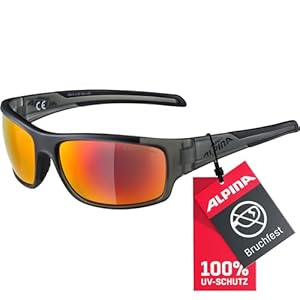 ALPINA TESTIDO - Verspiegelte und Bruchsichere Sport- & Fahrradbrille Mit 100% UV-Schutz Für Erwachsene, anthracite-black matt, One Size