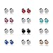 Shoopic Clear Cubic Zirconia Earrings Stainless Steel Magnetic Stud Earrings 3-12 Pairs