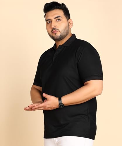 Image of INKKR Plus Size Solid Men's Polo Neck T-Shirt