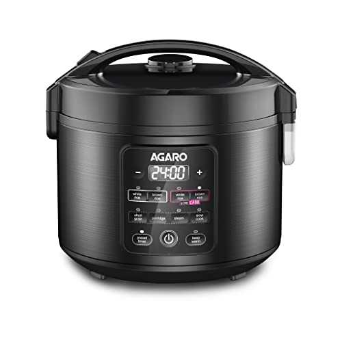 AGARO Regal Electric Rice Cooker, 3 Litres Ceramic Inner Bowl, 750gms (approx. 5 cups) raw rice, SS Steamer, Preset Cooking Functions, Preset Timer, K
