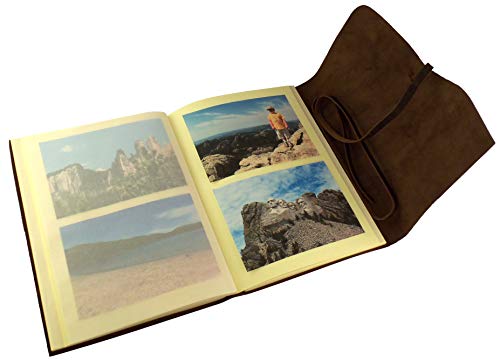 Large Genuine Leather Scrapbook Photo Album With Gift Box - Scrapbook Style Pages - Holds 200 4X6 Or 5X7 Photos #TOP5