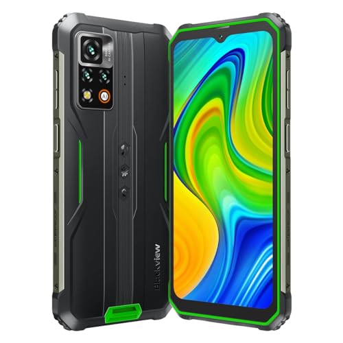 Blackview BV9200 Smartphone Resistente, 6.6'' 120Hz 2.4K Display, 50MP Cámara, 8GB+256GB, 3 Ranura para Tarjetas,IP68 Impermeable, Android 12, GPS NFC Carga Inalámbrica Verde