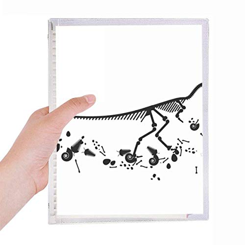 Carnet à spirale rechargeable dinosaure géant à couverture rigide motif os blanchis