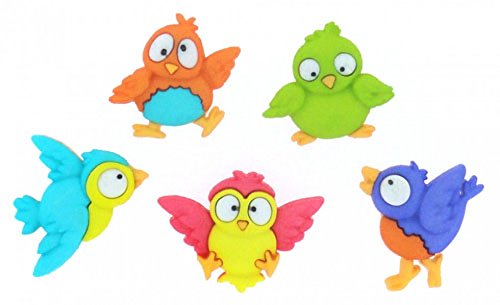 Dress It Up Shaped Novelty Button Packs - Bird Brain