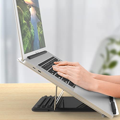 Soporte para computadora portátil ideal para mejorar el teletrabajo en un escritorio gris 6