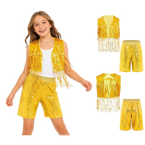 Ensemble short danse jazz filles or vêtements de ballet 5-6 ans - 5