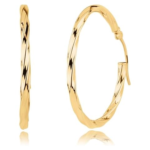 Solid 10K Gold Hoop Earrings with Secure Closure | Hypoallergenic Real 10K Gold Hoop Earrings for Women | Anti Tarnish 10 Karat Earring Hoops with Secure Closure by MAX + STONE Cover