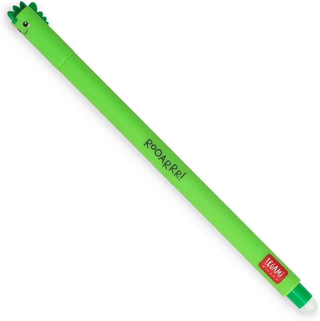 LEGAMI - Set of 4 Gel Erasable Pens, Pens with Erasable Ink, 0.7 mm Tip - Dino, Llama, Tiger, Butterfly
