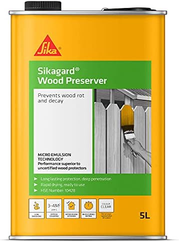 Sika Sikagard Wood Preserver | Penetrates and preserves for long-lasting protection - 5 Litre - Clear