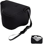 JJC Neoprene Mirrorless Camera Case Pouch for Fujifilm X100V X100T X-T30 II X-T20 X-T10 X-E4 Olympus E-M10 Mark II, Water-Resistant Camera Case Sleeve Interior Size Below 5.0x3.3x3.3 (W x H x D)