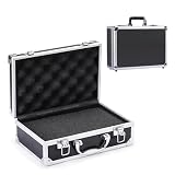 AHGUEP Aluminum Storage Case for Mic System & Multi-Focal Camera - Rugged DIY Pre-Cut Foam, Shockproof Hard Shell Carrying Box, Black (14x11x5 Inches)