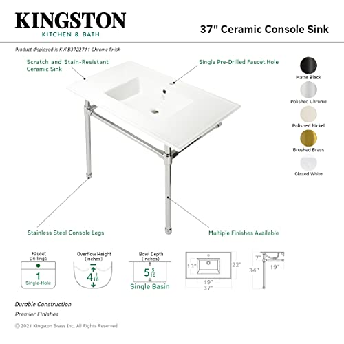 Kingston Brass Kvpb3722717 Dreyfuss Console Sink, White #TOP2
