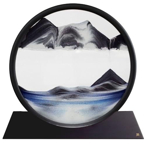 Deep Sea Meteor Moving Sand Art - Black- Original Moving Sand Picture by KB Collection - A Relaxing Desktop Sandscape, Landscape Liquid Motion Sands - Handcrafted in Austria