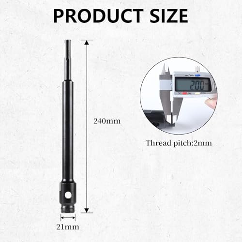 LALAGO SDS Plus Mounting Shaft Extension 240 mm, M22 SDS-plus Attachment for Diamond Core Drill Bit (Thread Pitch 2 mm) - Image 2