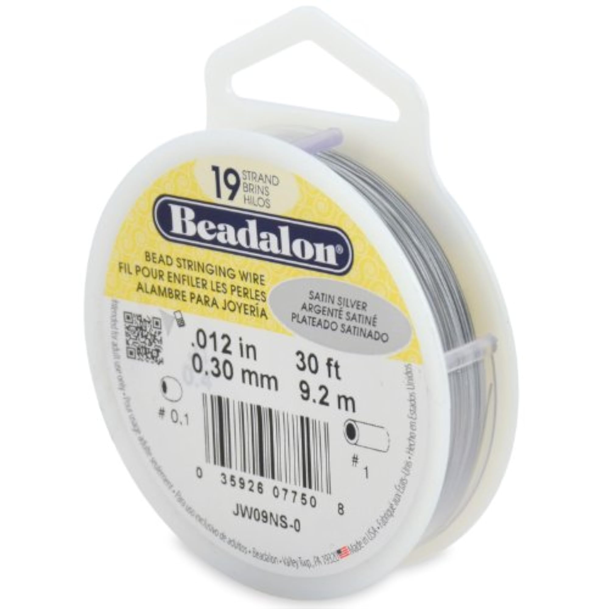 19-Strand Bead Stringing Wire, 0.012-Inch, 30-Feet