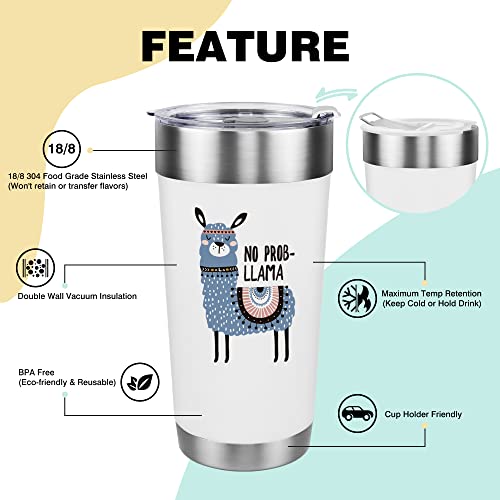 Llama Gifts For Women - Unique Birthday Gift Idea For Women, Sister, Mom, Best Friends, Llama Lover Gifts For Her, 20 Ounce Cute Llama Engraved Stainless Steel Insulated Travel Mug #TOP1