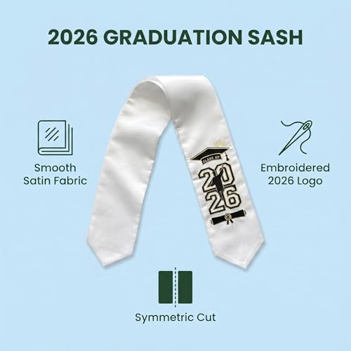 Class of 2026 Graduation Stole/Sash grad Honor Stoles, Graduation Ceremony Gifts One Size Fits All for High School College Bachelor — 사진 7