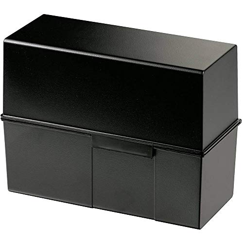 Han Karteibox DIN A5 quer – innovatives, attraktives Design für 500 Karteikarten mit Stahlscharnier, schwarz, 975-13, 1 Stück