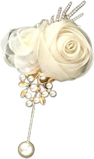 再入荷 ブローチ コサージュ フラワー シフォン パール アイボリー 結婚式