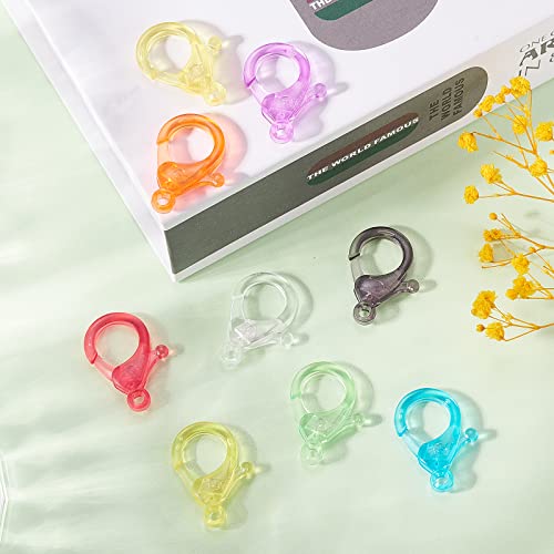 Liqunsweet 50 Pcs 1.2 Inch Random Colored Acrylic Plastic Lobster Claw Clasps Hard Lanyard Snap Fastener Hooks For Jewelry Making Diy Crafts Keychain #TOP5