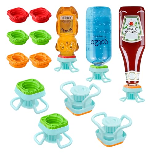 WhiteRhino Bottle Emptying Cap with 3 Size,Flip Bottle Emptying Kit|Upside Down Bottle Dispenser Cap|Squeeze Fit Most -for Pump Bottle,Lotion,Shampoo,Body Wash,Get Last Drop（4cs） by WhiteRhino - Used condition - US$15.35