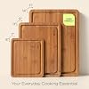 Tablas de cortar de madera ROYAL CRAFT WOOD para preparación de comidas y servir - set de tablas de bambú no tóxico con ranura profunda para jugos y asas laterales - bloque de carnicero para charcutería y corte de carne (3 piezas) 4