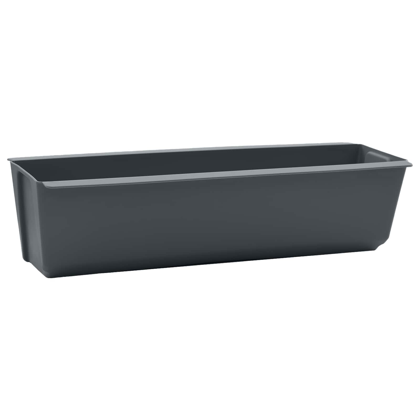 24er Set Blumenkasten für Euro-Paletten, Pflanzkasten aus robustem Kunststoff für Palettenmöbel, Moderner Balkonkasten für Kräuter und Blumen, Grau, 36 x 13,5 x 9,5 cm