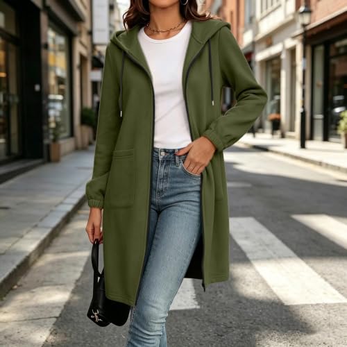 Long Zip Up Hoodie Women Trendy Full Zip Hoodies for Women Sherpa Jacket - image 2
