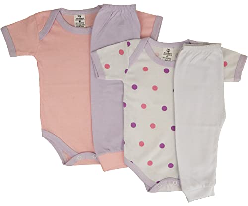 Kit Roupa De Bebe 42 Peças Enxoval Maternidade Body E Mijão (Rosa-MENINA, P/M)