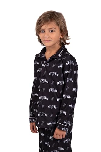 Image of Ultra Game Youth NBA Official 2-Piece Super Soft Button Down Pajamas Set