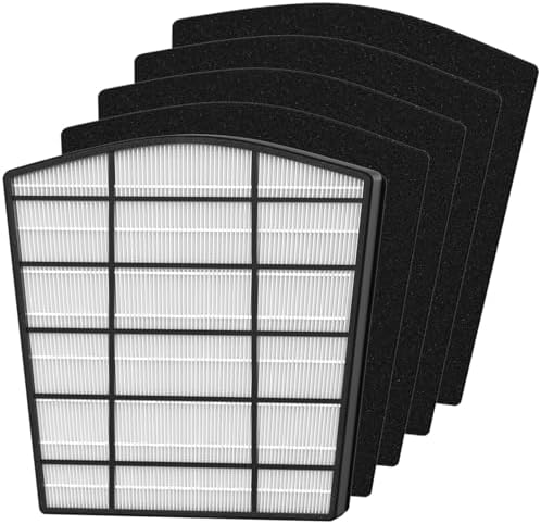 HP800 HEPA Filter Replacement Set Compatible with Hunter HP800 Multi Room Large Console Air Cleaner Purifier, Part Number H-HF800-VP H-PF800, 1 HEPA Filter and 4 Carbon Pre-Filter - Thumbnail 2