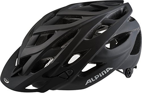 ALPINA D-ALTO L.E. - Stoßabsorbierender, Kratz- & Bruchfester Fahrradhelm Mit Fliegennetz und Antibakteriellen Polstern Für Erwachsene, black matt, 57-61 cm