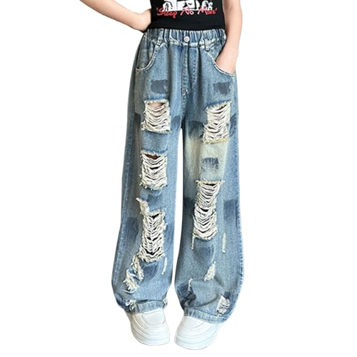Jean baggy Y2K pour fille en denim d'été avec jambes larges