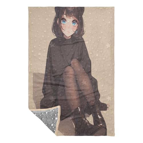 Manta para sofá negra transpirable para cama y salón de invierno unisex 3