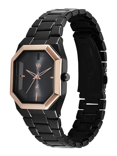Image of Fastrack Vyb Pioneer with Quartz Analog Black Dial Black Alloy Strap Watch for Men - FV30048KM02W